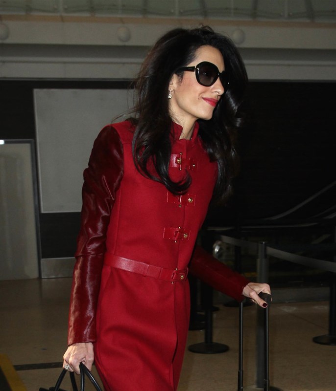 Amal Clooney Wearing Versace - Los Angeles California